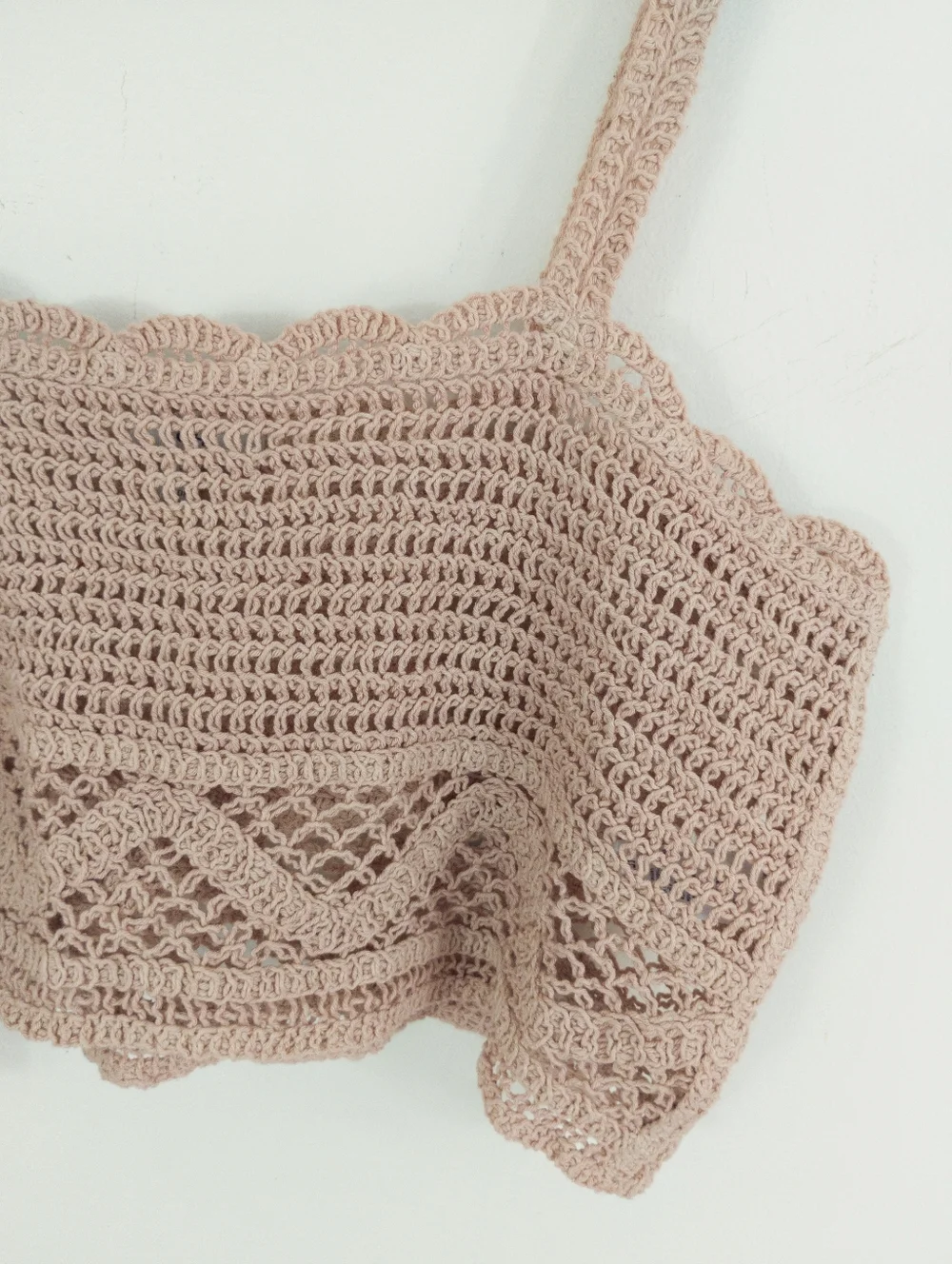 Ichi Crocheted Pink Cropped Tank Top Size XS/S - Picture 2 of 8